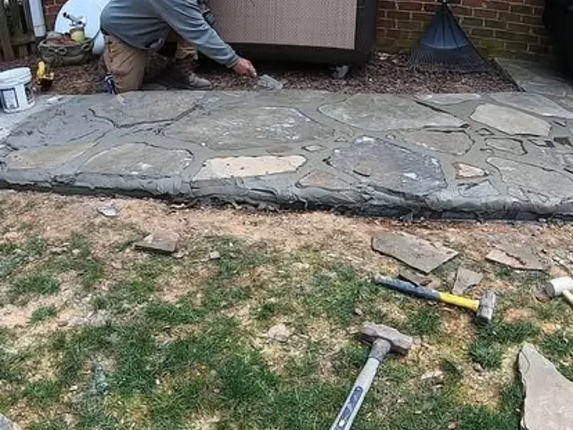 Decorative scored concrete patio by Burton Concrete