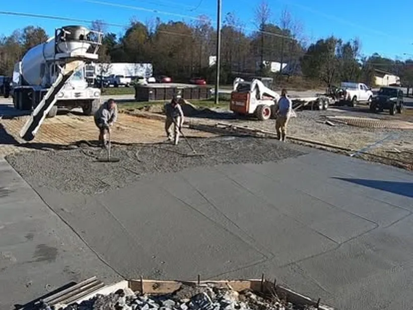 Commercial concrete flatwork pour by Burton Concrete